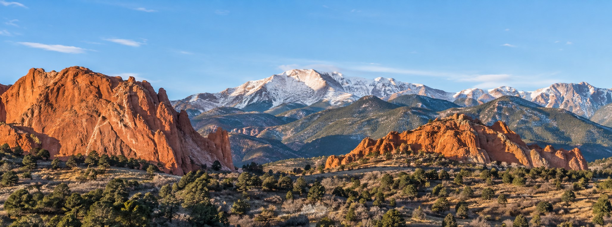 Garden of the Gods and Pikes Peak near Colorado Springs